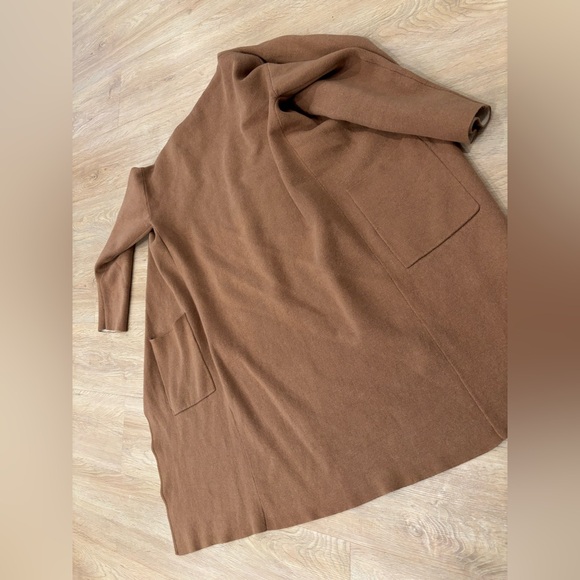 Aritzia Babaton Lance Longline Wool Blend Open Cardigan Camel Brown Size M - Picture 9 of 12